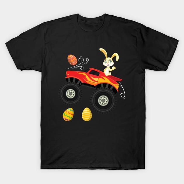 Dabbing Bunny Happy Easter Monster Truck Lovers Kids Boys T-Shirt by Johner_Clerk_Design